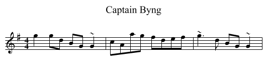 Captain Byng - staff notation