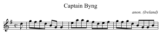 Captain Byng - staff notation