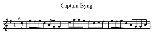 Captain Byng - staff notation