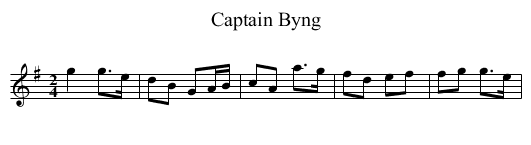 Captain Byng - staff notation