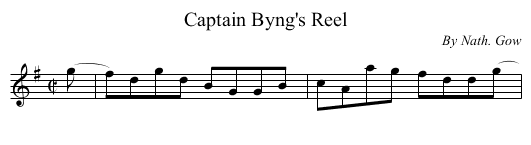 Captain Byng's Reel - staff notation