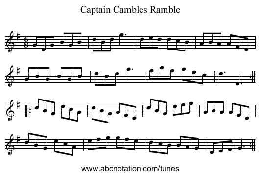 Captain Cambles Ramble - staff notation
