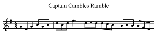 Captain Cambles Ramble - staff notation