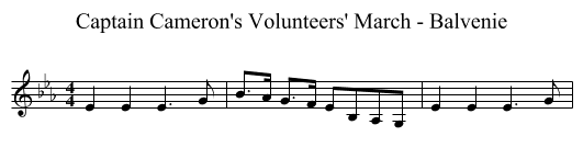 Captain Cameron's Volunteers' March - Balvenie - staff notation