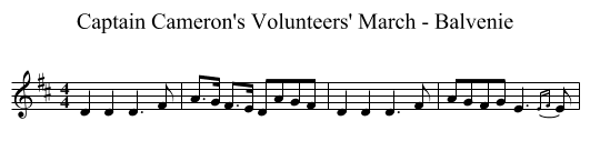 Captain Cameron's Volunteers' March - Balvenie - staff notation