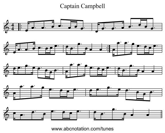 Captain Campbell - staff notation