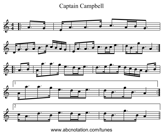 Captain Campbell - staff notation