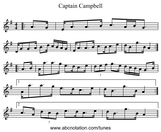 Captain Campbell - staff notation