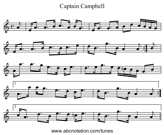 Captain Campbell - staff notation