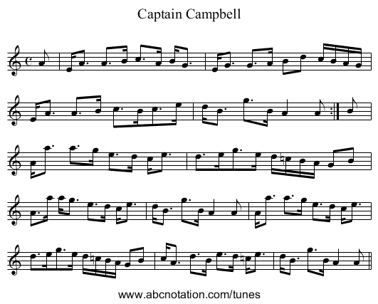 Captain Campbell - staff notation