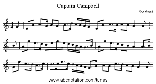 Captain Campbell - staff notation