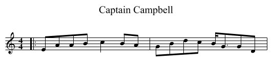 Captain Campbell - staff notation