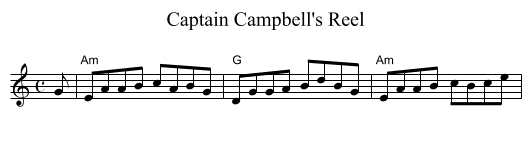 Captain Campbell's Reel - staff notation
