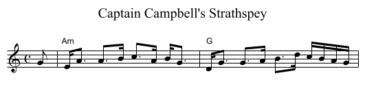 Captain Campbell's Strathspey - staff notation