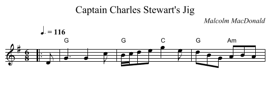 Captain Charles Stewart's Jig - staff notation