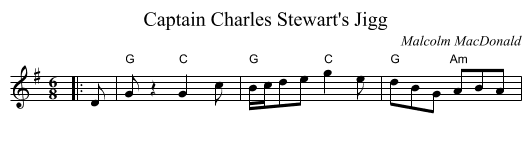Captain Charles Stewart's Jigg - staff notation