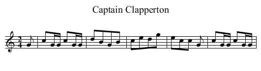 Captain Clapperton - staff notation