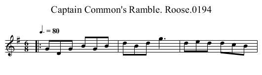 Captain Common's Ramble. Roose.0194 - staff notation