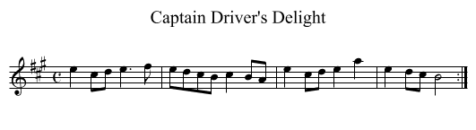 Captain Driver's Delight - staff notation