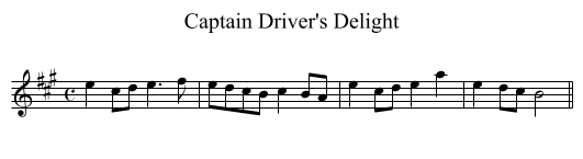 Captain Driver's Delight - staff notation