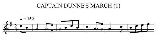 CAPTAIN DUNNE'S MARCH (1) - staff notation