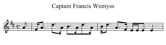 Captain Francis Wemyss - staff notation