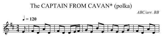 CAPTAIN FROM CAVAN* (polka), The - staff notation