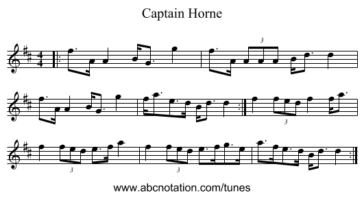 Captain Horne - staff notation