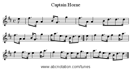 Captain Horne - staff notation