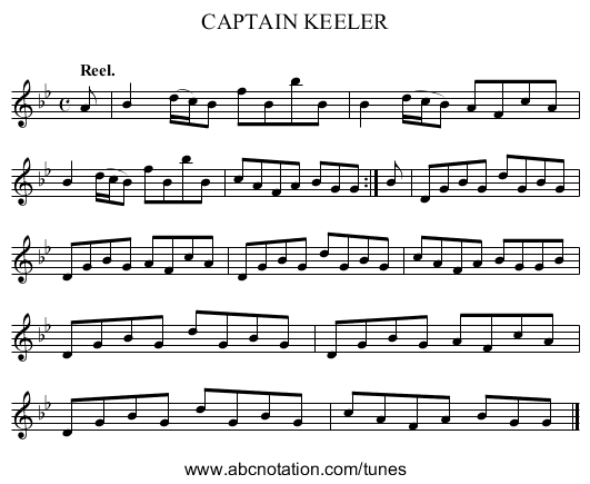 CAPTAIN KEELER - staff notation