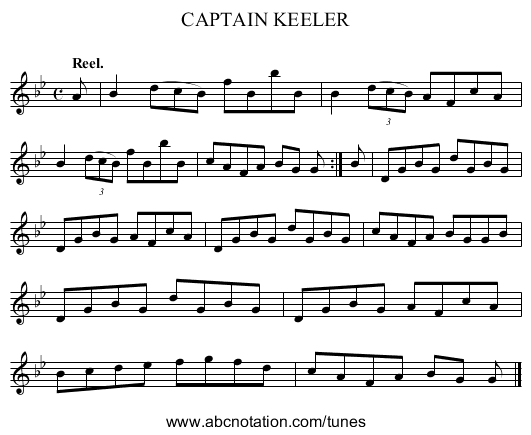 CAPTAIN KEELER - staff notation