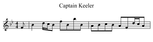 Captain Keeler - staff notation