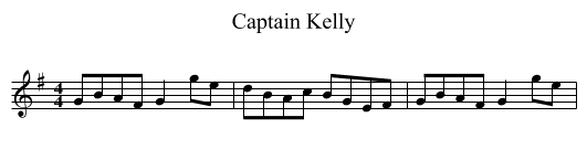 Captain Kelly - staff notation