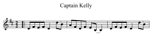 Captain Kelly - staff notation