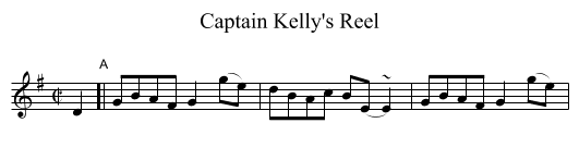 Captain Kelly's Reel - staff notation
