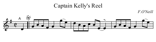 Captain Kelly's Reel - staff notation