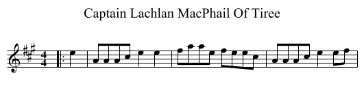 Captain Lachlan MacPhail Of Tiree - staff notation