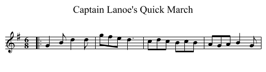 Captain Lanoe's Quick March - staff notation