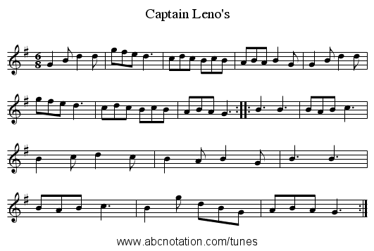Captain Leno's - staff notation