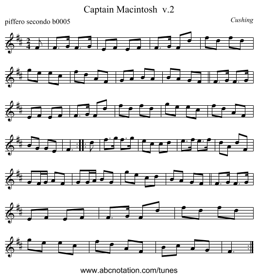 Captain Macintosh  v.2 - staff notation