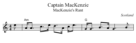 Captain MacKenzie - staff notation