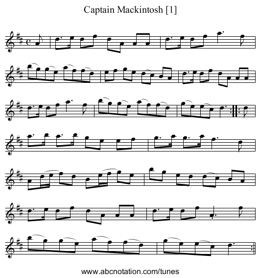 Captain Mackintosh [1] - staff notation