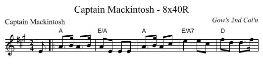 Captain Mackintosh - 8x40R - staff notation