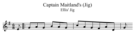 Captain Maitland's (Jig) - staff notation
