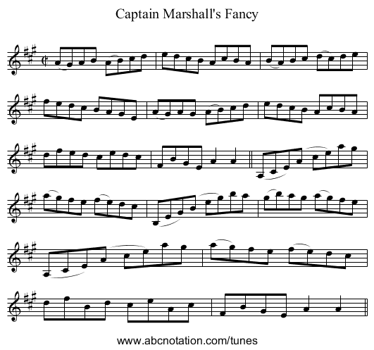 Captain Marshall's Fancy - staff notation