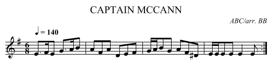 CAPTAIN MCCANN - staff notation