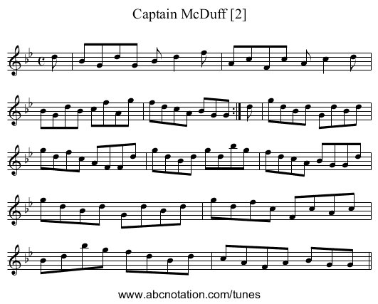 Captain McDuff [2] - staff notation