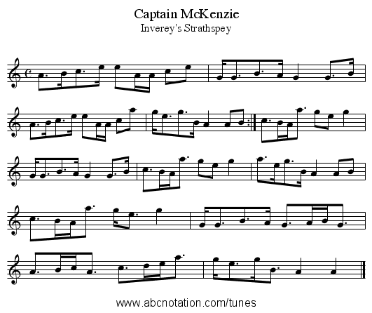 Captain McKenzie - staff notation