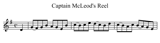 Captain McLeod's Reel - staff notation