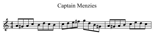 Captain Menzies - staff notation